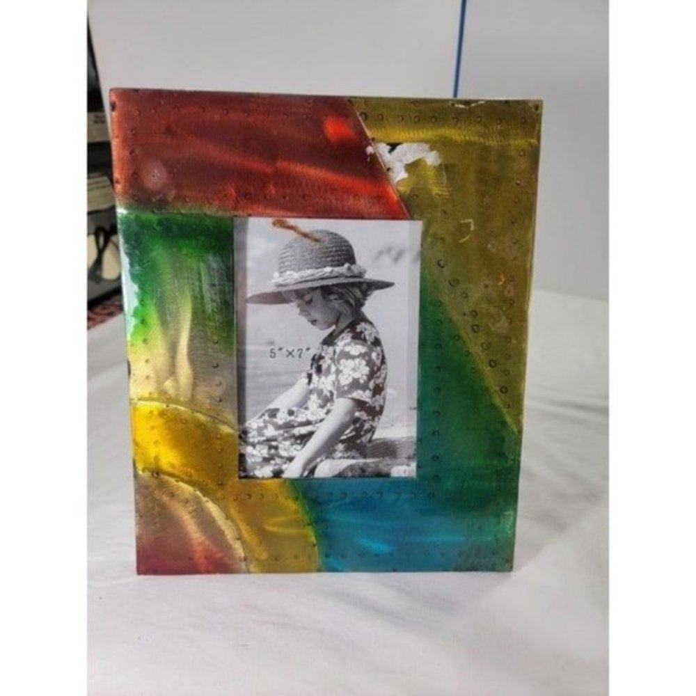 Firefly Metal Standing Multi Color Picture Frame 5" x 7" Picture SIze NEW‎